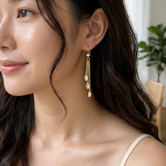 Anting Panjang Anting Wanita Anting Titanium Anting Karat Anti Luntur