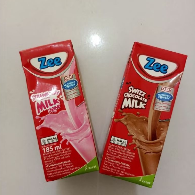 Susu UHT  Zee Cokelat strawbery 185ml 1 karton isi 24pc - Nutrisi Optimal untuk Anak