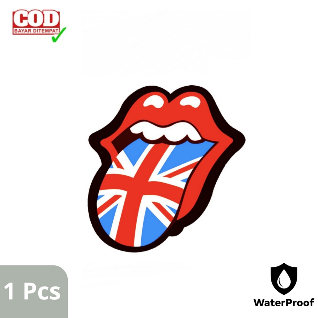 Stiker Vinyl Glossy Rolling Stones ( 1 Pcs ) - Tahan Air, Anti Gores, Resolusi Tinggi
