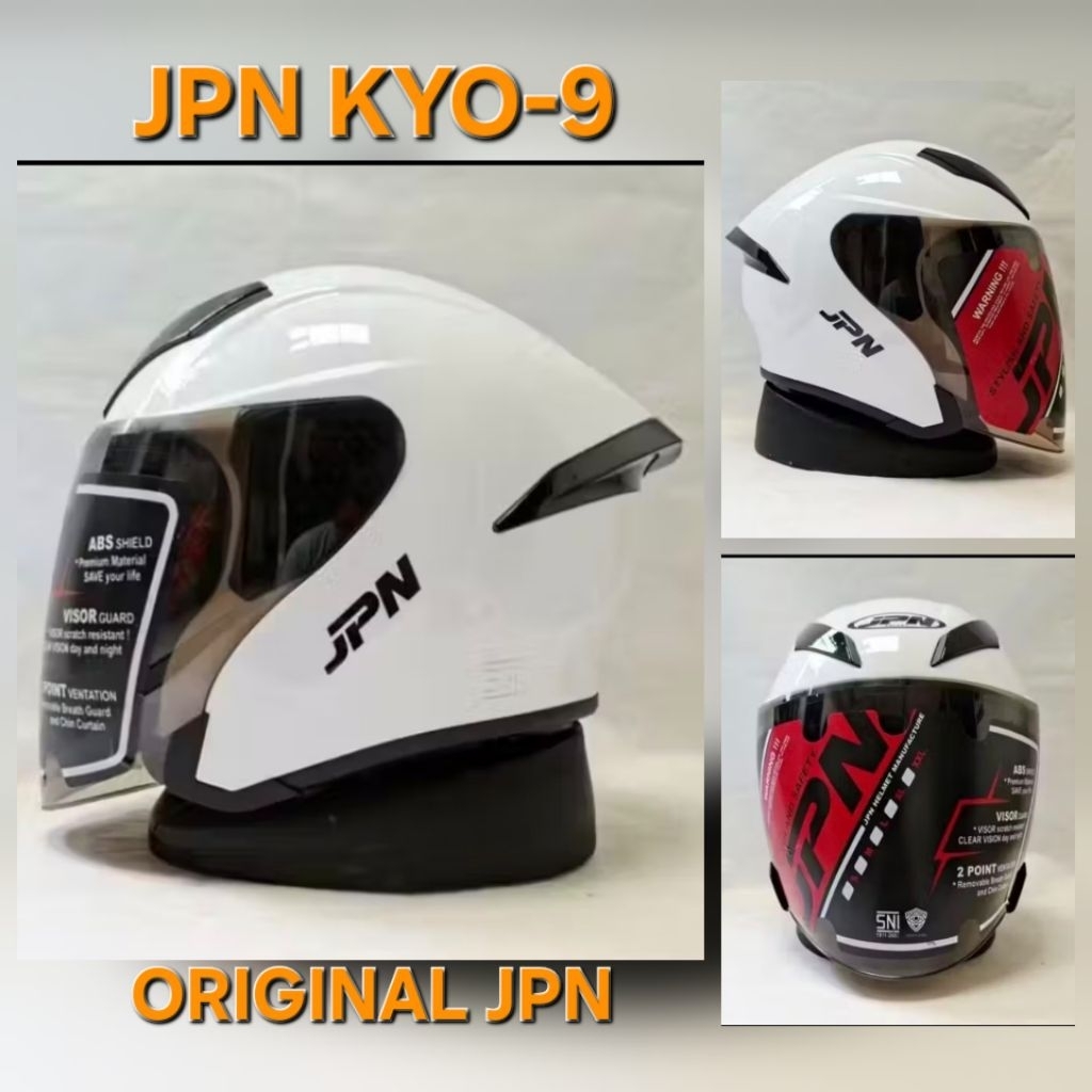 HELM JPN KYO-9 WARNA PUTIH GLOSY ORIGINAL