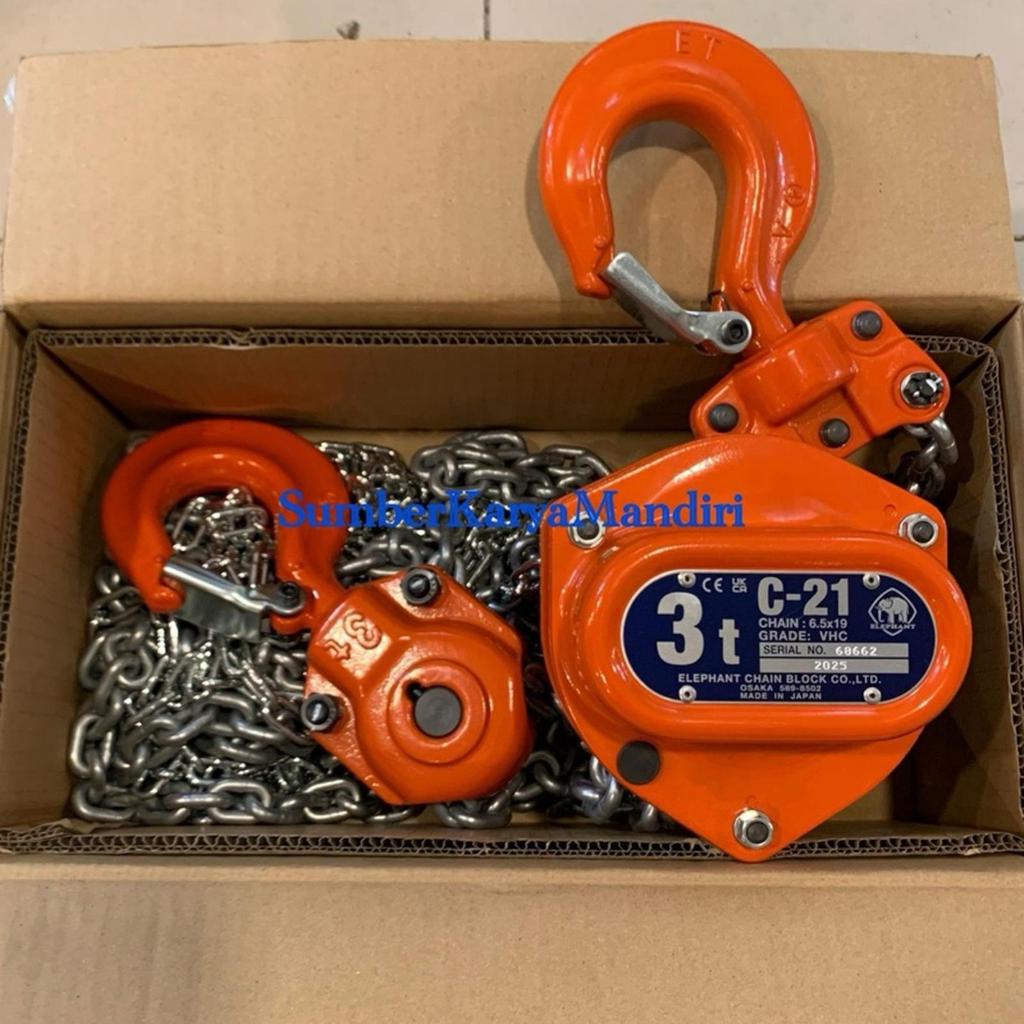 Chain Block Elephant Japan C-21 3ton x 3M / Elephant Japan Chain Block 3ton x 3M Type C-21