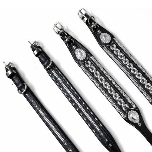 Kalung Anjing Kulit Premium Model Tipis & Lebar dengan aksesoris metal