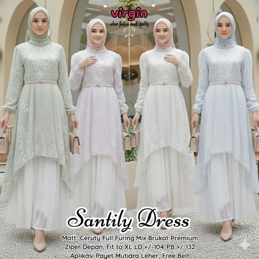 SANTILY GAMIS BAHAN CERUTTI BABYDOLL MIX BROKLAT PREMIUM # 020126