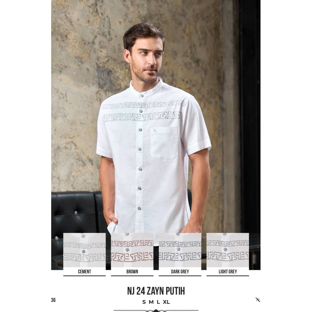 BAJU KOKO NIZAR BORDIR NJ 24 ZAYN PUTIH 2026