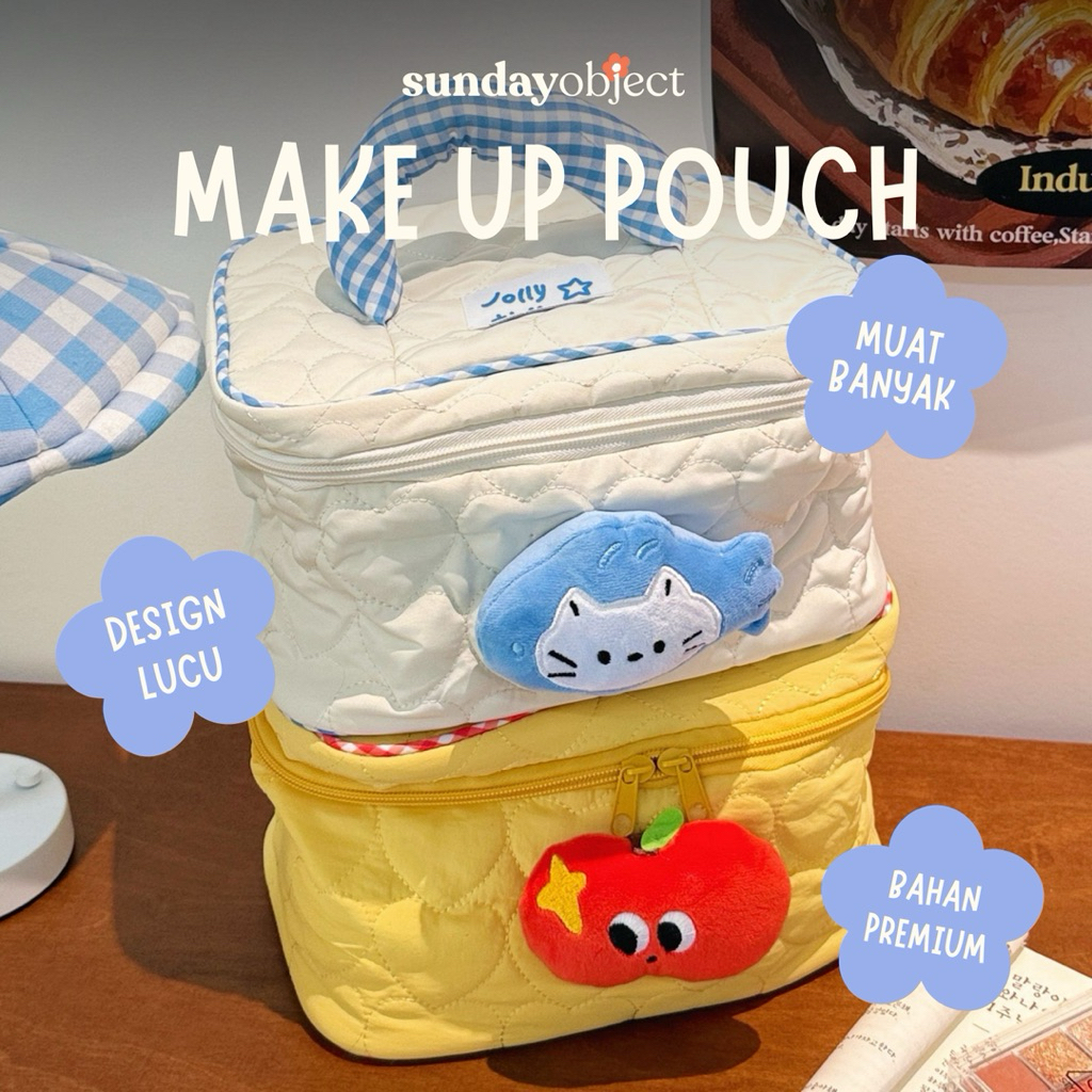 SUNDAYOBJECT Tas Make Up Pouch Make Up Tas Kosmetik Make Up Bag Besar