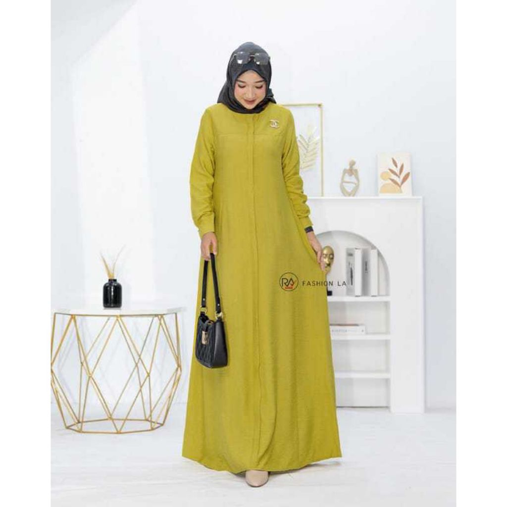 gamis maryam warna lemon busui friendly