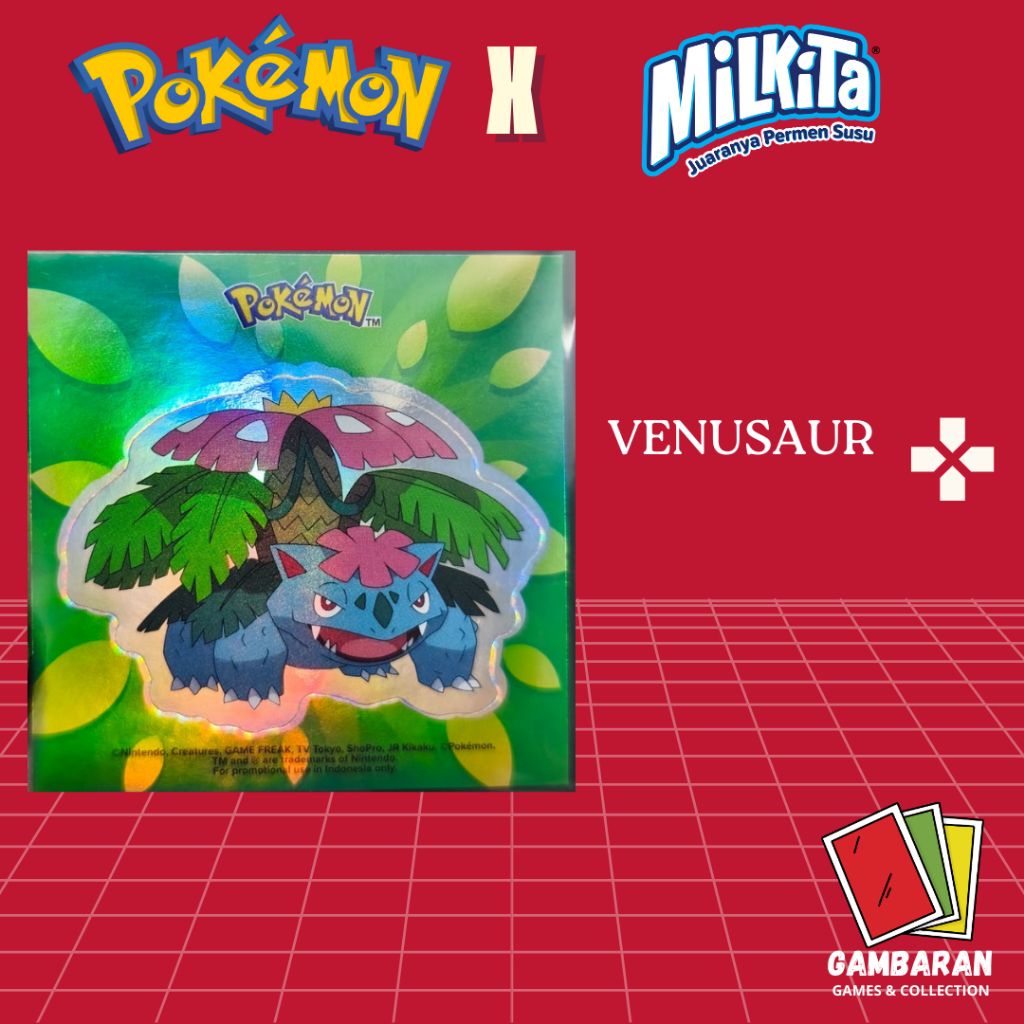 Venusaur Stiker Pokemon Milkita Promo Koleksi Limited