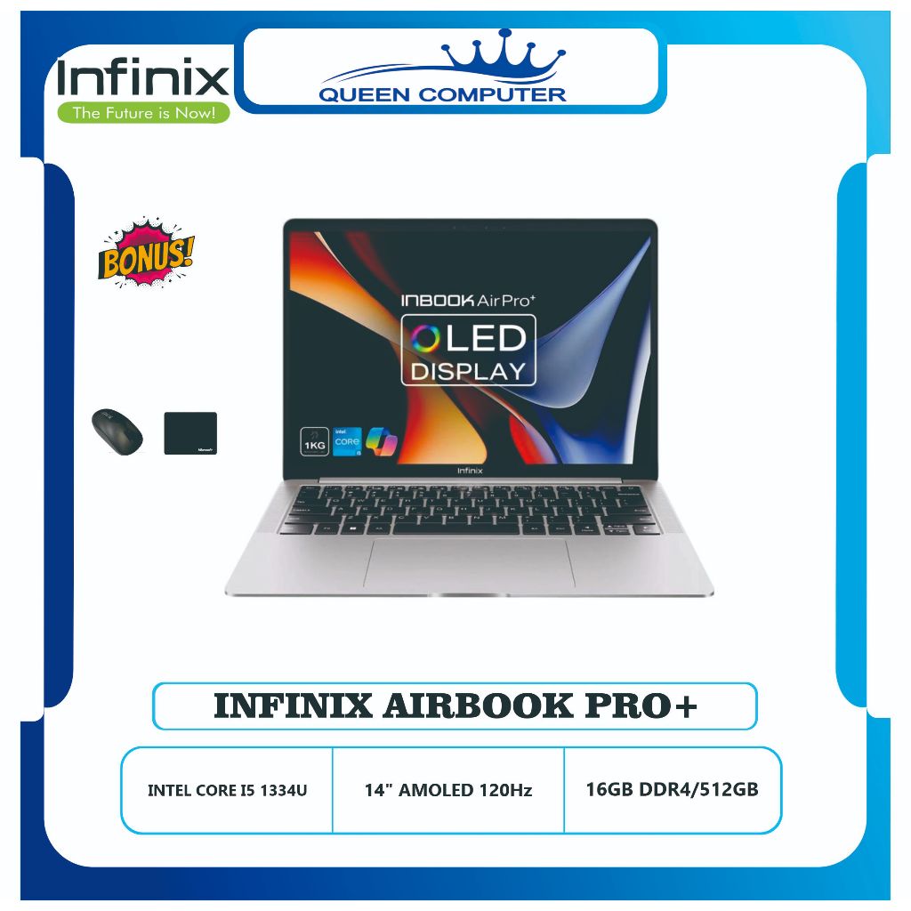 Laptop Infinix Ram 16GB 120Hz / INFINIX AIRBOOK PRO+ Intel Core i5 1334U 16GB 512GB WIN11 Grey