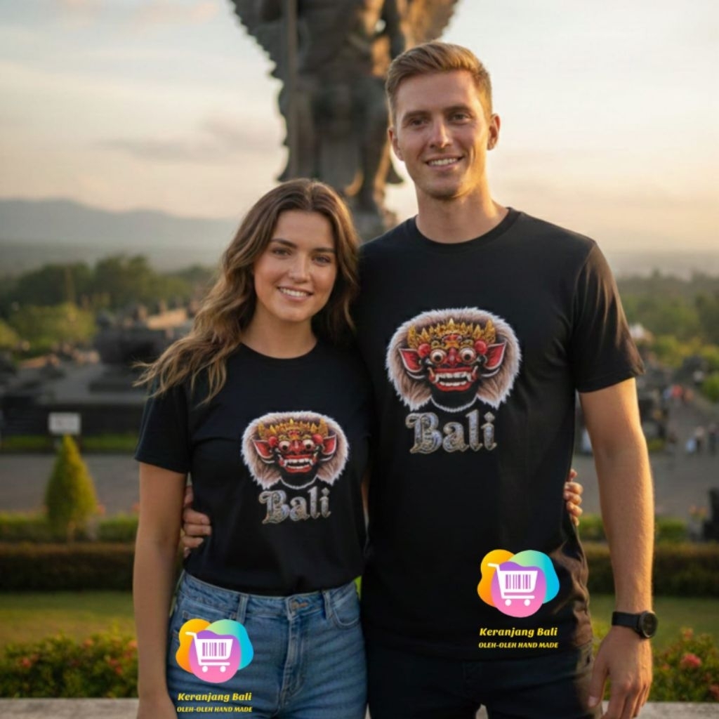 Kaos Oleh-oleh Khas Bali Warna Hitam T-shirt Pria Wanita Kata-kata Bali Kaos Bali Dewasa Bahan Katun