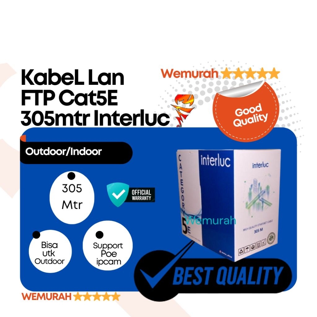 Kabel Lan FTP Cat5 305mtr - FTP Cat5 305meter - Kabel FTP jaringan- Kabel FTP Cctv