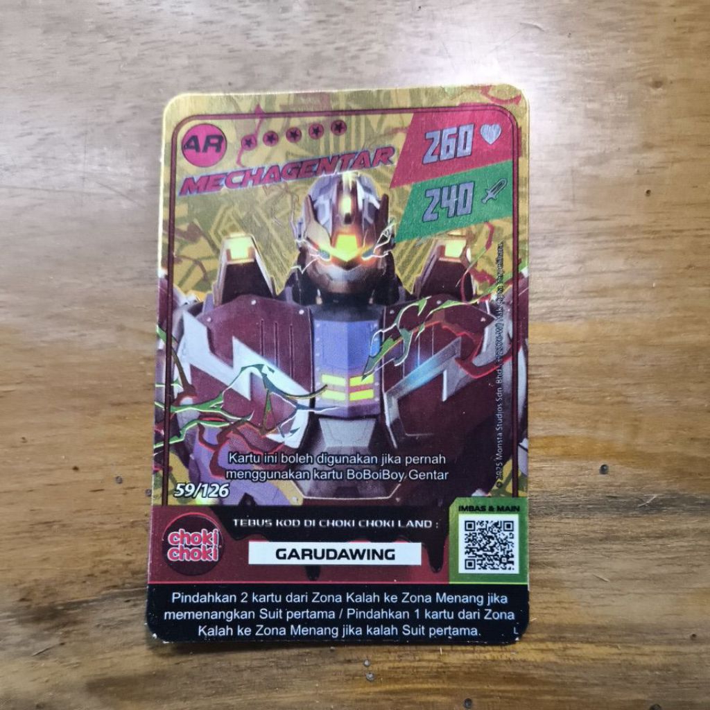 kartu choki choki mechagentar AR