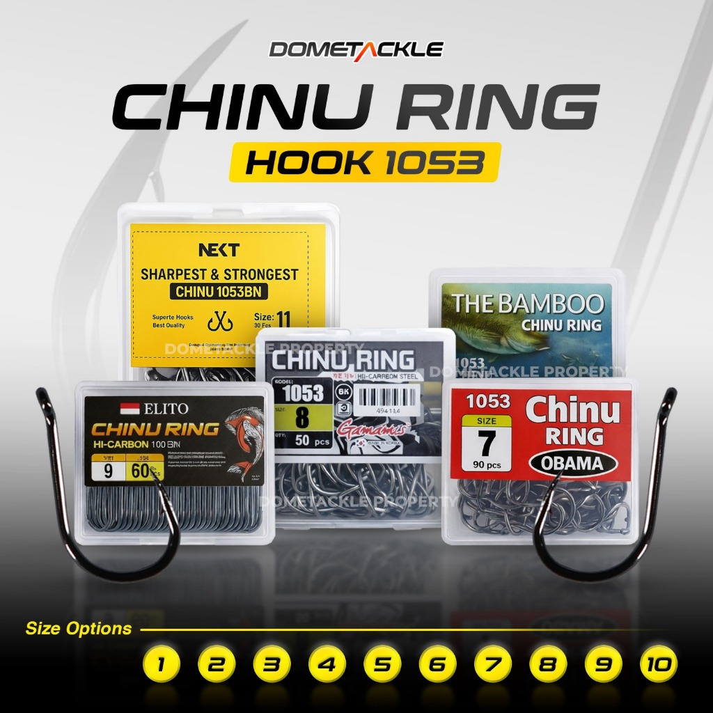 Hook Chinu Ring Obama Gamamis Next Type 1053 Kail Pancing Standart Kail Besar Size 1 2 3 4 5 6 7 8 9