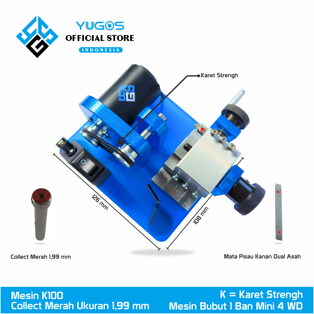 Mesin Bubut Mini 4 WD K100 YUGOS Development