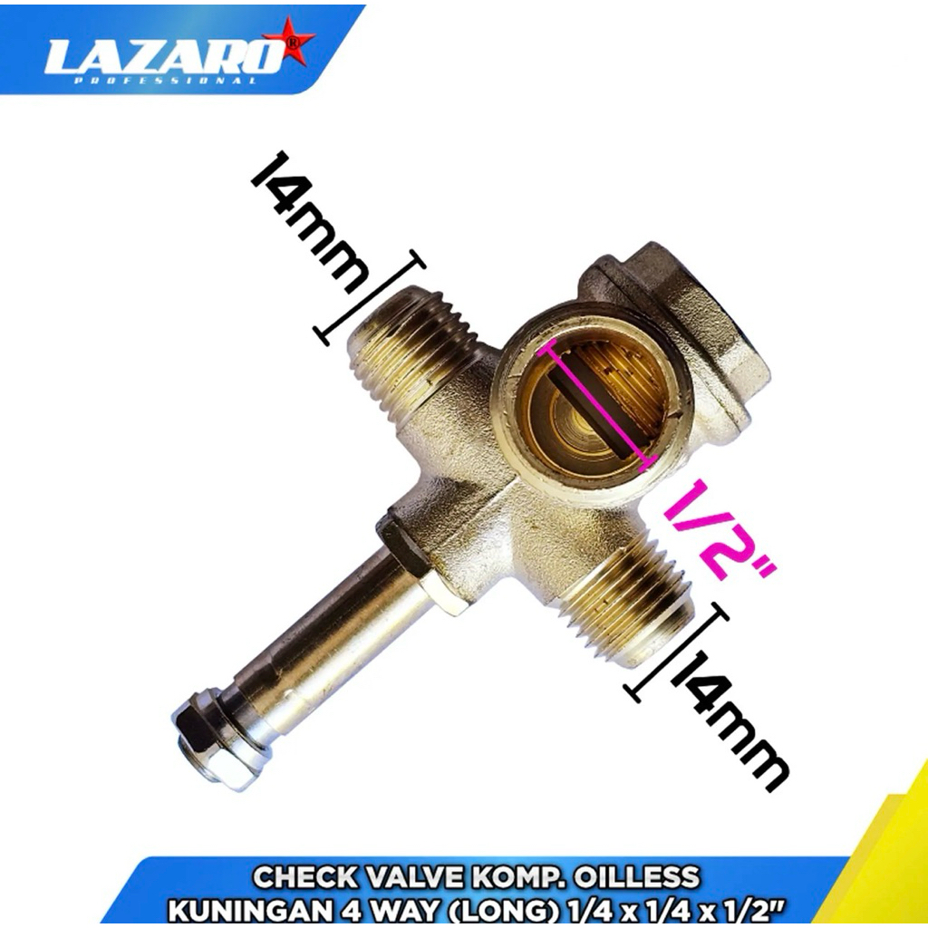 LAZARO check valve kompresor oilless nepel kompresor oilless 4way