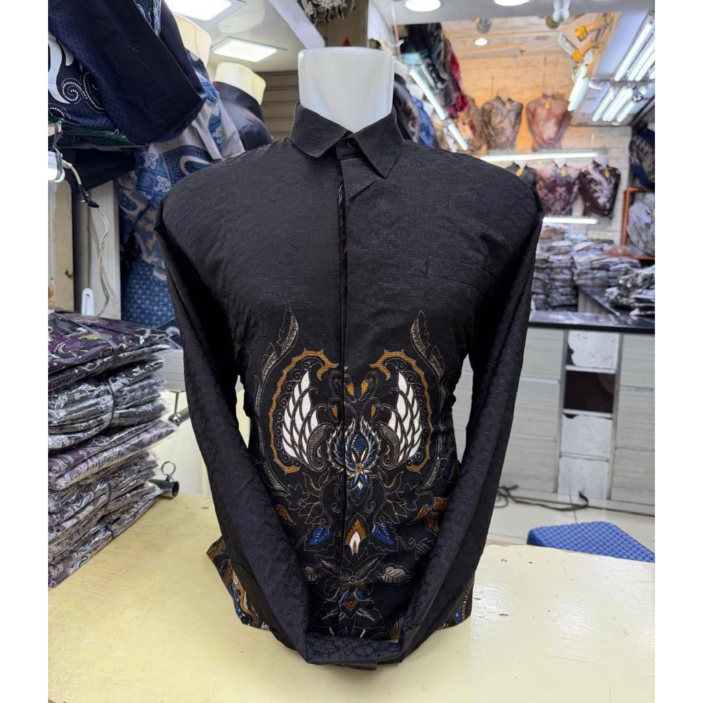 kemeja Batik Pria Lengan Panjang Bahan Doby Premium Motif Terbaru Doby Super