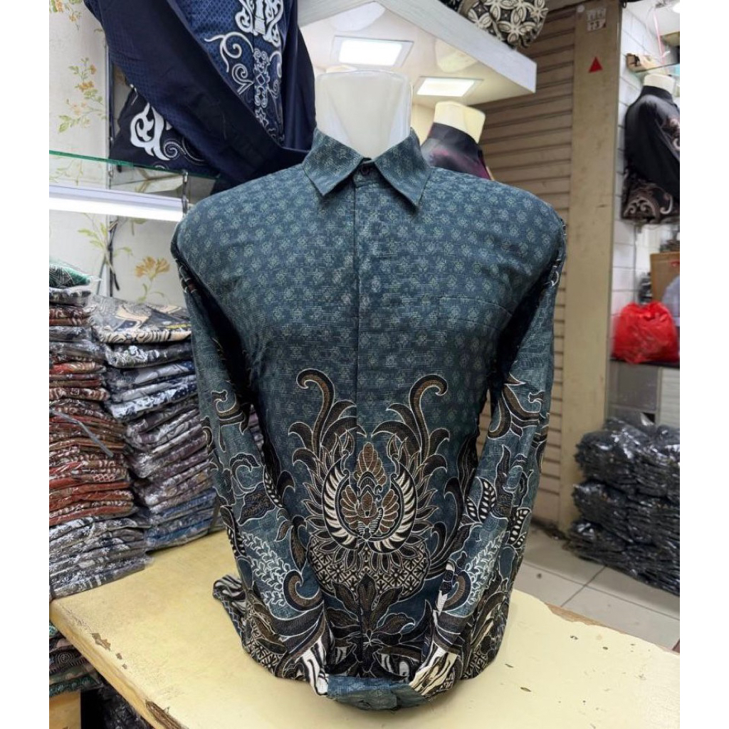 kemeja Batik Pria Lengan Panjang Bahan Doby Premium Motif Terbaru Doby Super