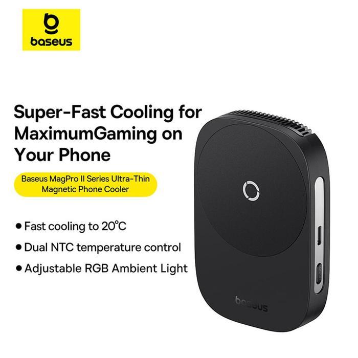 Baseus MagPro II Series Ultra-Thin Magnetic Phone Cooler (Basic Edition) Cosmic Black Pendingin Hand