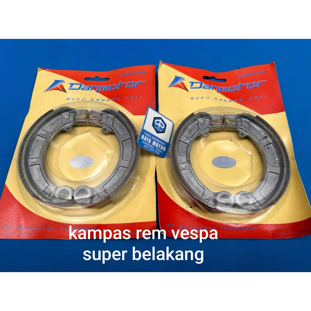 kampas rem belakang vespa super ps R8 danmotor