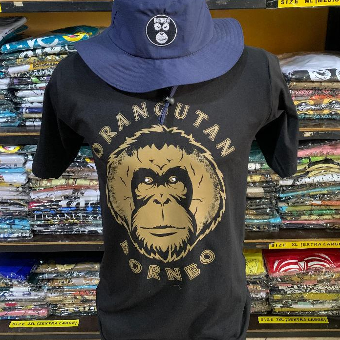 KAOS ORANG UTAN BORNEO NEW, KAOS KAWAL DESAIN ORANGUTAN BORNEO TANJUNG PUTING