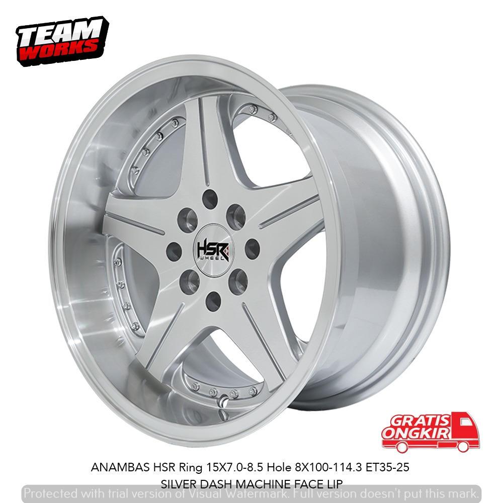 VELG MOBIL RACING R15 UNTUK HUSTLER RAIZE VIOS PELAK HSR ANAMBAS RING 15 LEBAR 7 SILVER DASH