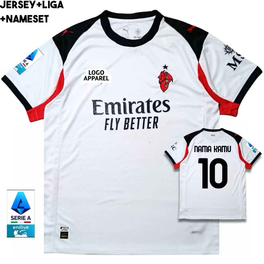 Jersey Ac Milan Away 2025 2026 - Jersey Milan Terbaru Grade Original