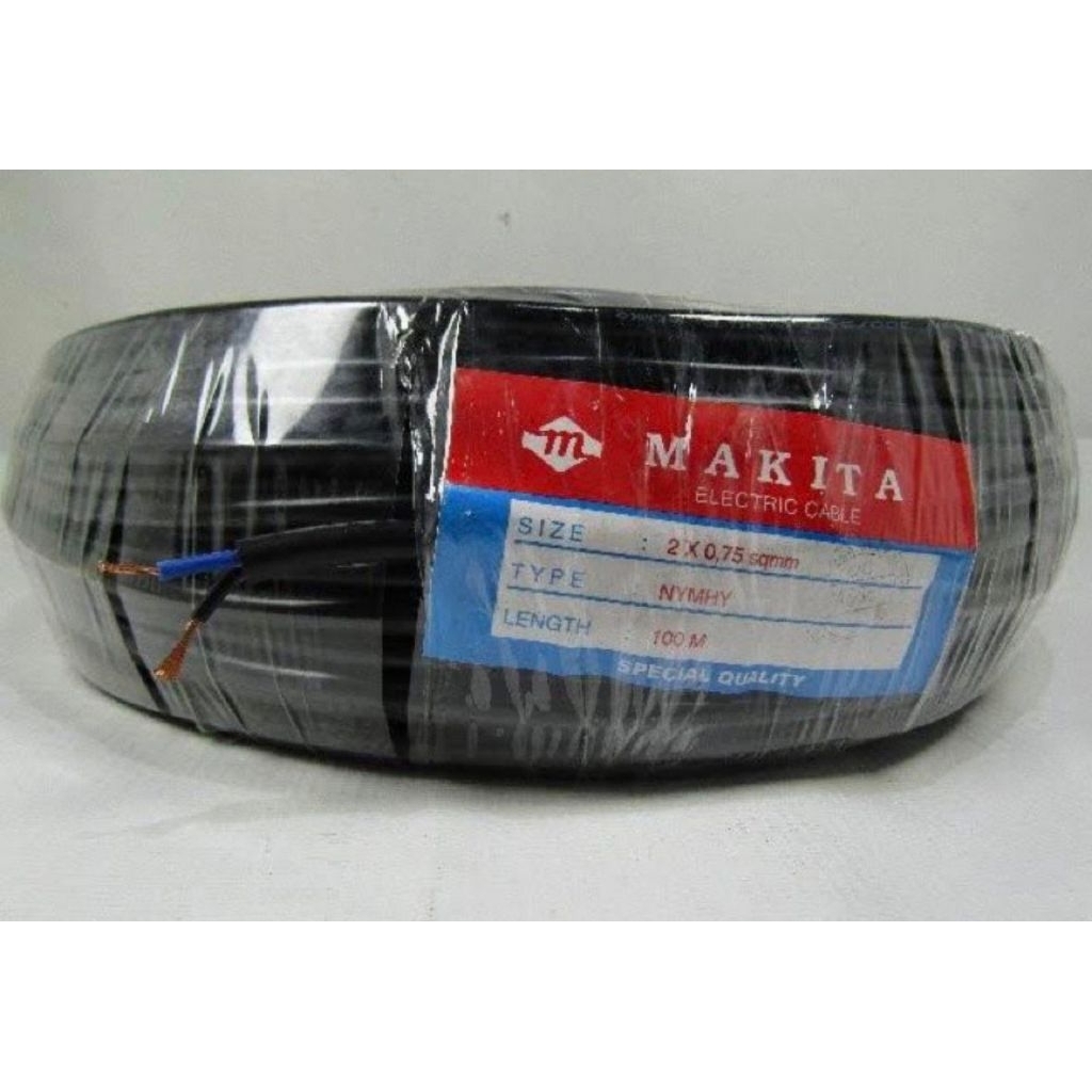 Kabel 2 x 0,75 NYMHY 100m Makita Speaker Audio Listrik 2x0,75 isi 2