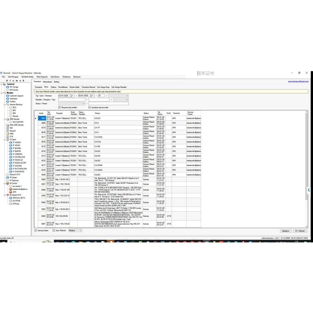 Software OtomaX update versi 391 dan wea center plus tele center dan fitur canggih.
