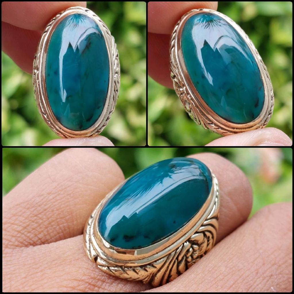 Batu Bacan Gulau Super Kristal Natural  Chrysocolla Chalcedony Asli Sisa Coklat Pecah Warna