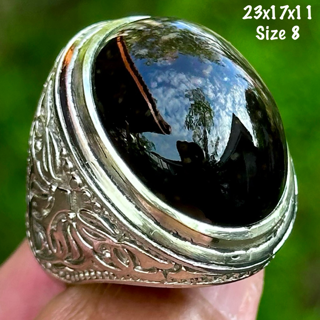 Cincin Batu Akik Natural Kecubung Api (asli alam)