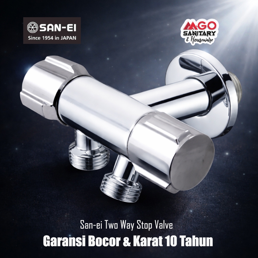 San-ei Kran Cabang T 2 Way Kloset | Kran Shower Bidet & Selang Toilet | Anti Karat