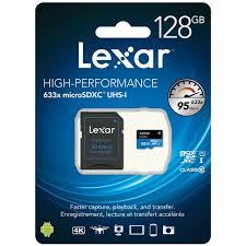 LEXAR MICRO SD plus SD CARD ADAPTER 633X 128GB