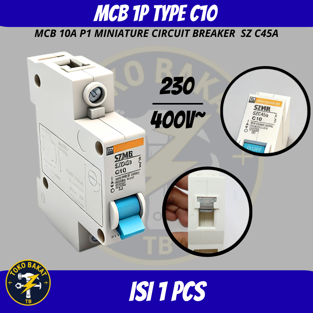MCB SZMR 10A Pemutus Arus Listrik SZMR 10A Miniature Circuit Breaker MCB SZMR 10A SNI / Pengamana Ar