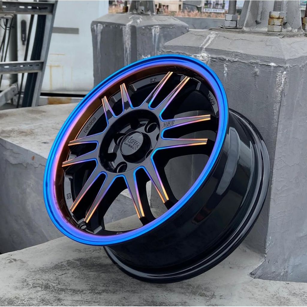 Velg Mobil Racing type Bly R15 Pcd 4x100 4x114 Rainbow