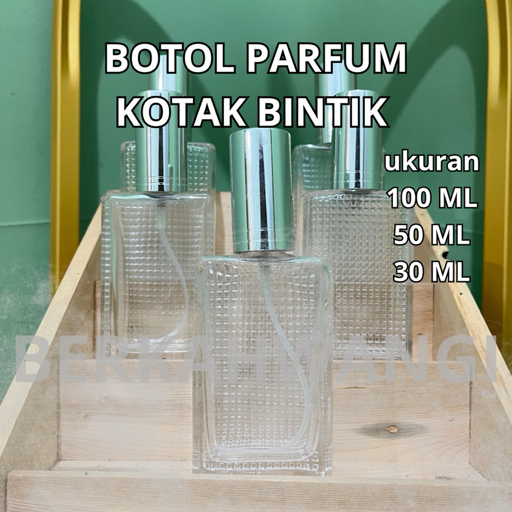 BOTOL PARFUM SPRAY KOTAK BINTIK 100ML - 50ML - 30ML