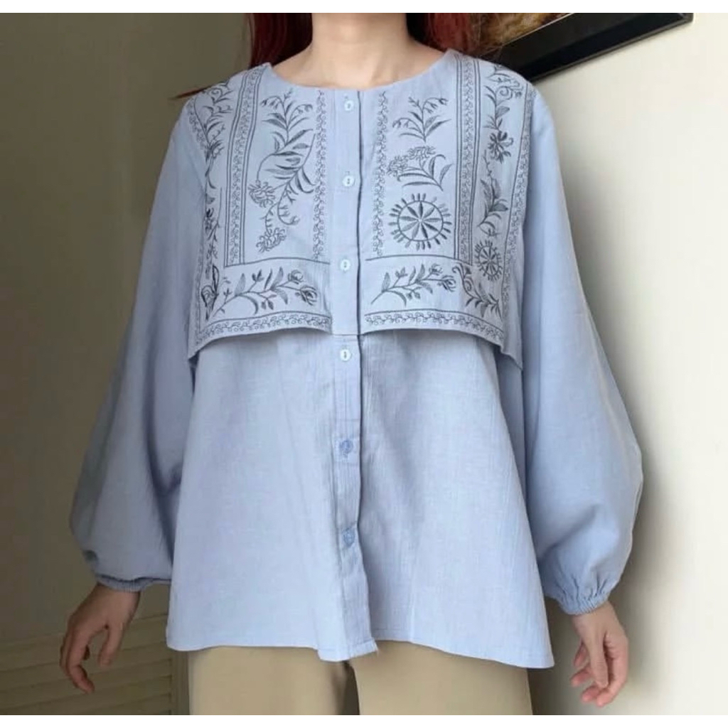 rima blouse soft blue