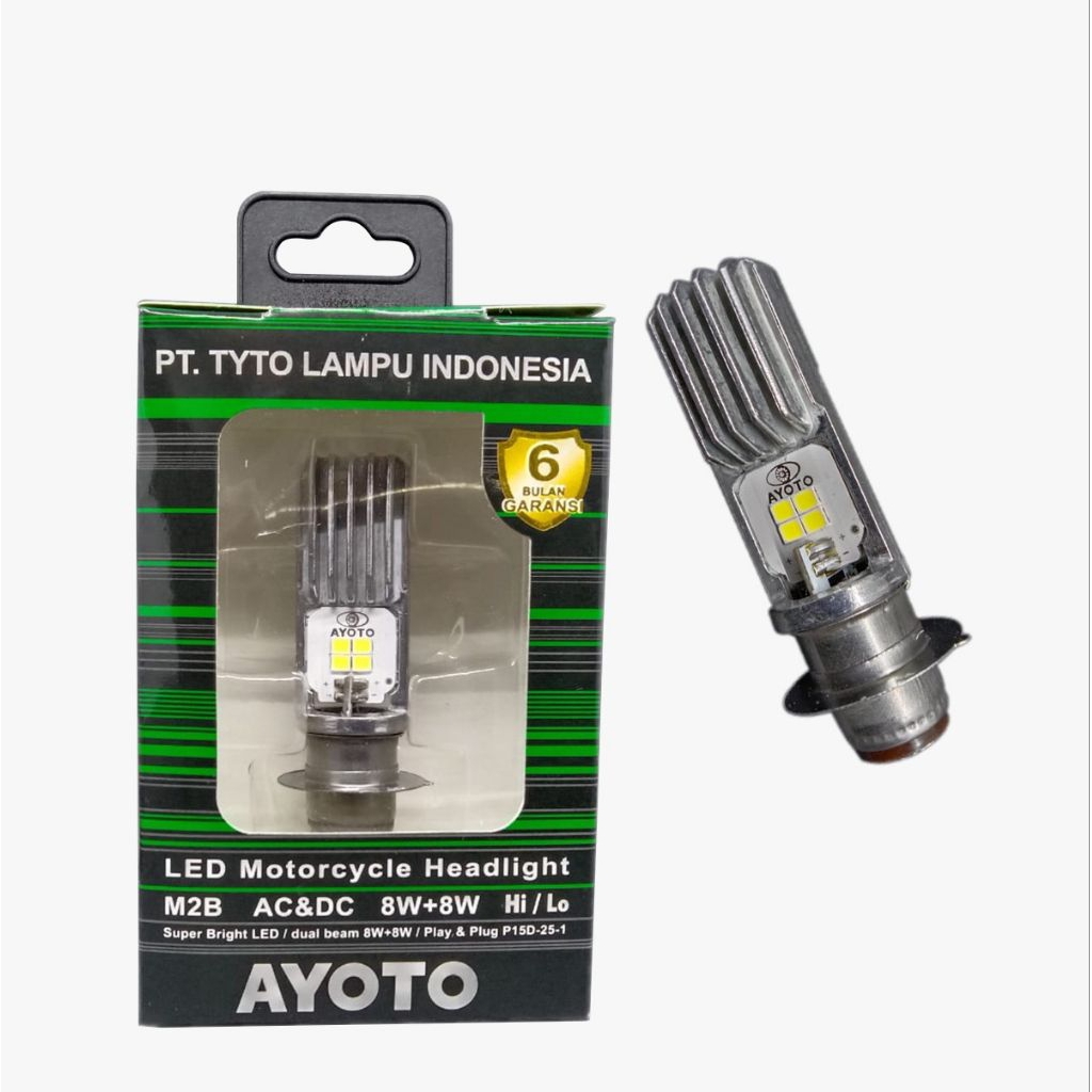 Lampu Depan Led Motor AYOTO M2B H6 AC DC 2 Sisi