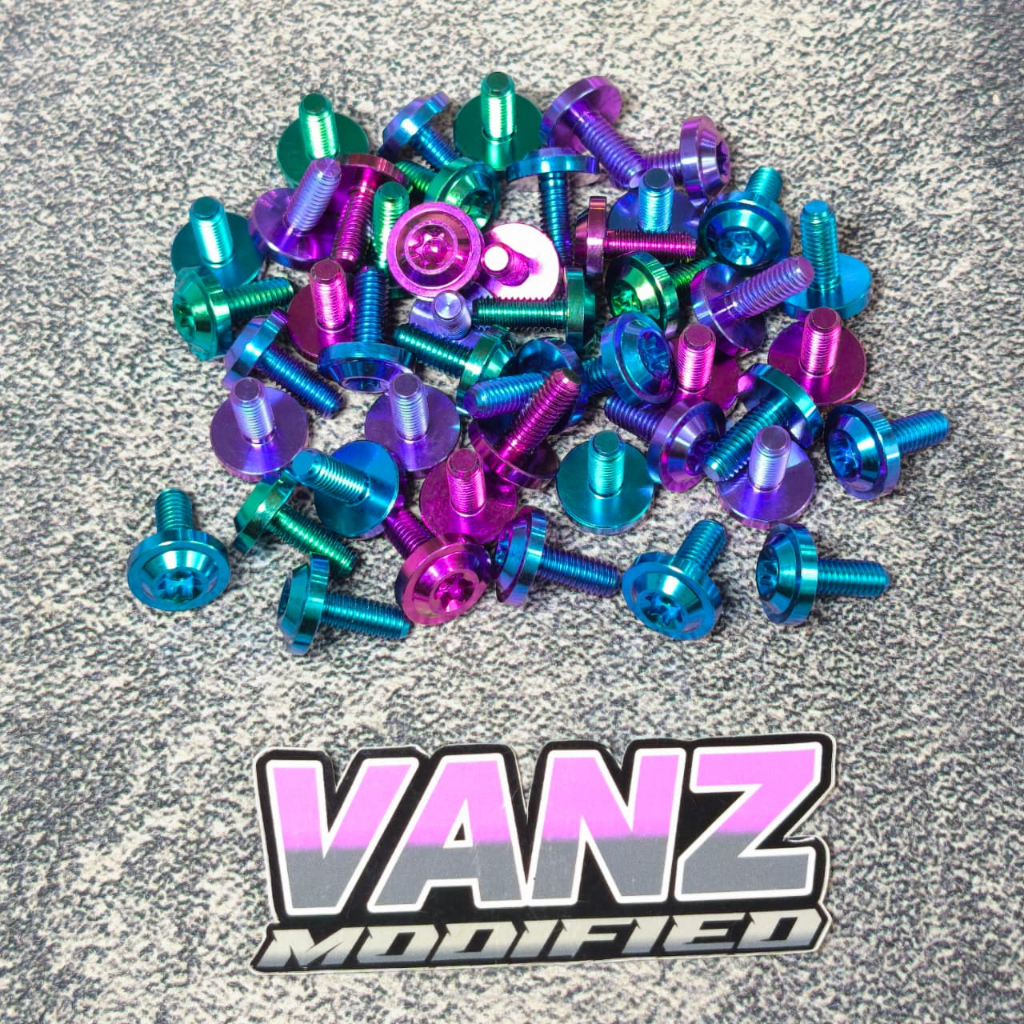 Baut tameng knalpot vario 125/150 beat mio pcx nmax titanium / baut tameng knalpot titanium