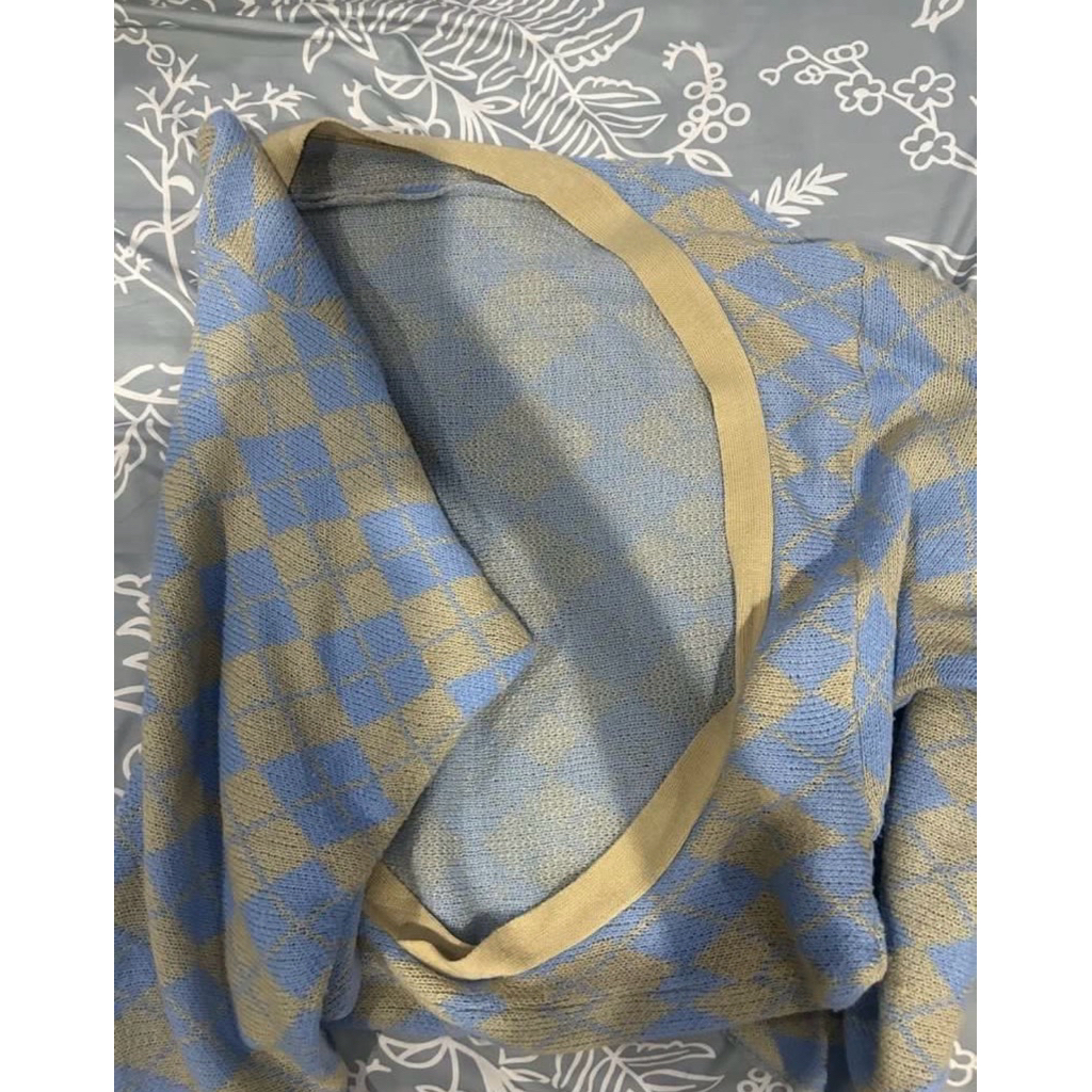 link co cardigan biru