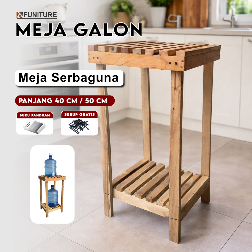 Meja Rak Kayu Susun 2 tingkat serbaguna mimalis aesthetic