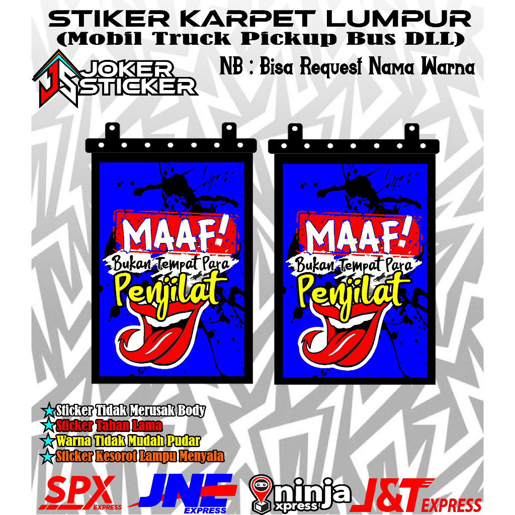 Sticker Karpet Kepet Mobil Pick Up Keren Kata Kata Buat Semua Jenis pick Up dll - Kepet Ebek Penahan