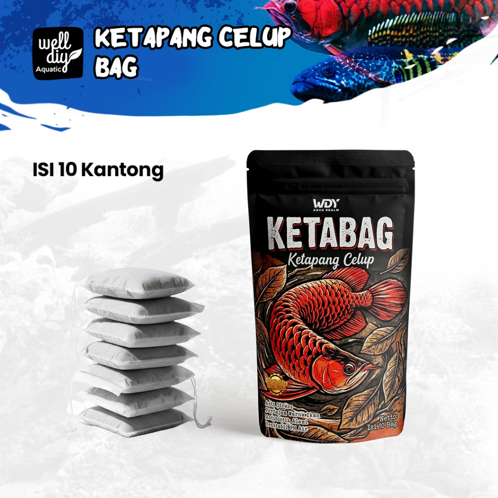 Daun Ketapang Celup Super Pekat Olahan Daun Ketapang Laut Tea Bag Ikan Cupang Channa Arwana