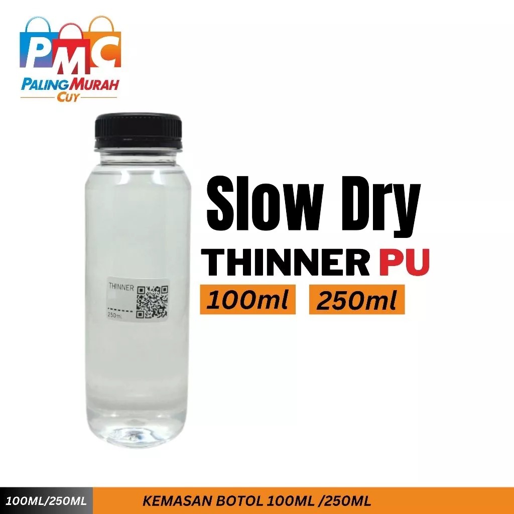 THINNER PU SLOW DRY BOTOL KECIL 100ML & 250ML / THINNER CLEAR COAT