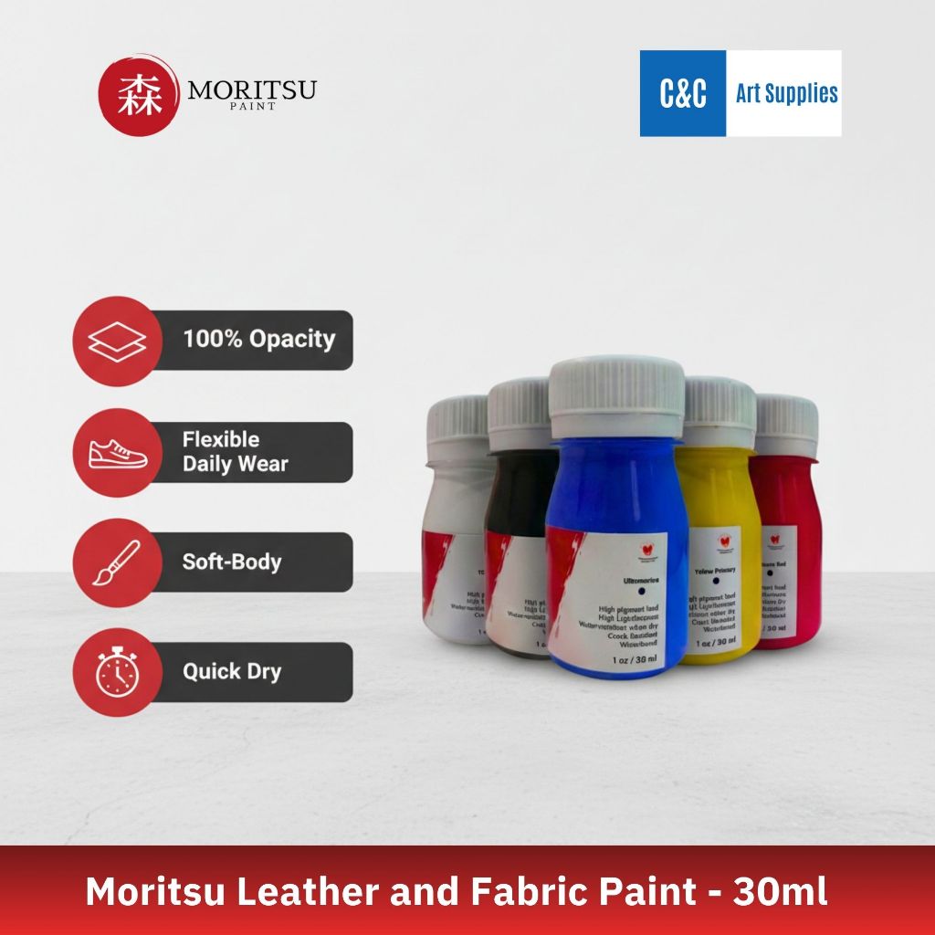 Moritsu Leather and Fabric Paint Premium - Moritsu Cat Sepatu 30ml