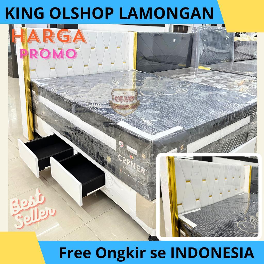 Ranjang Set Dipan + Laci Sayap Minimalis 160x200 [LAMONGAN]
