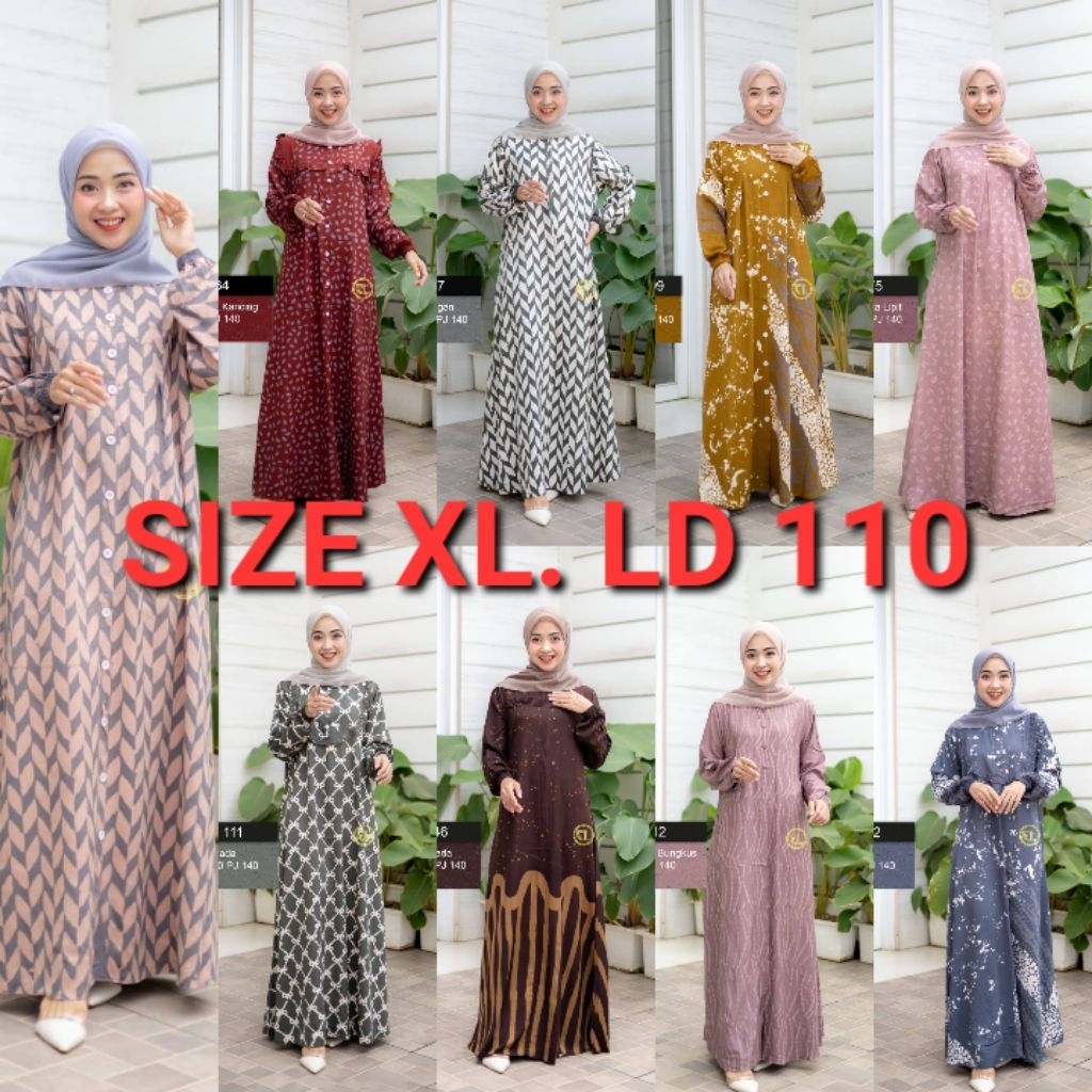 GAMIS ELZHAF LD 110 TERBARU ORY, GAMIS TWILL BATIK, GAMIS TWILL ORI PEKALONGAN