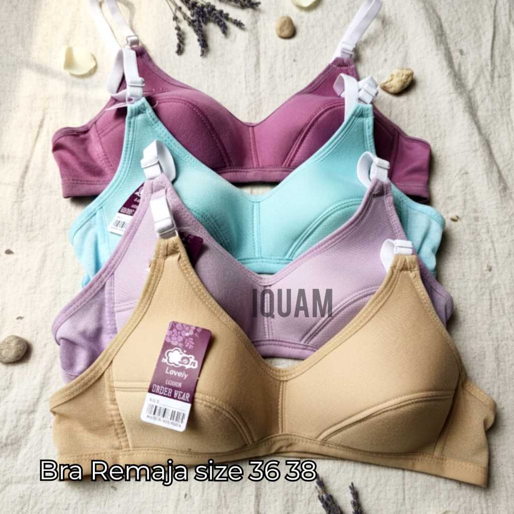 4 / 6 PCS Bra Sport Wanita Perempuan Dewasa Remaja Tanpa Kawat dan Busa Tipis Ukuran 36 38 Lovely