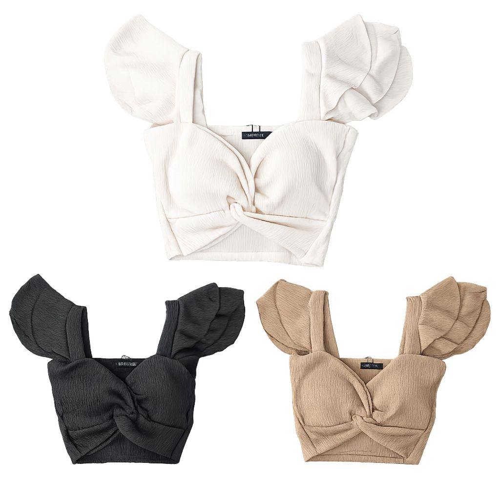 Emme Top / Top Crinkle Knit / Atasan Crinkle Rajut - GURLBUCKET