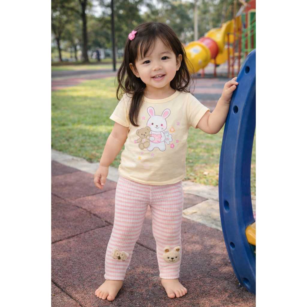 Celana Legging Anak Perempuan JR Salur Sleepy // Revo Fashion