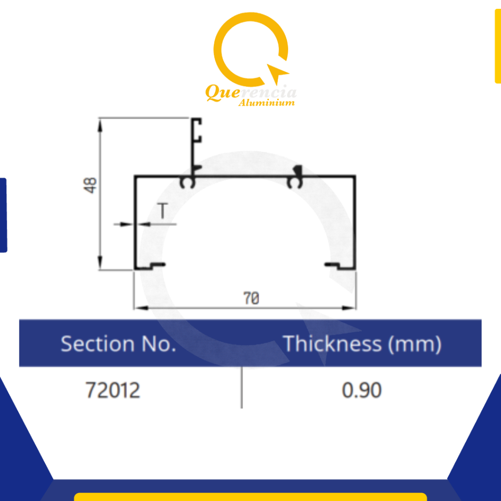 Dacon 72012 Aluminium Profile Kusen Bahan Pintu Jendela 3" | Aluminium Batangan 6 Meter | Bahan Bang