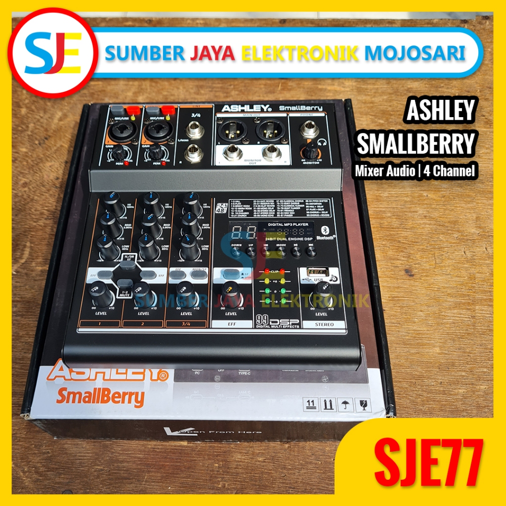 Mixer Audio Ashley Smallberry 4 Channel / Mixer Ashley 4 Channel Smallberry USB Bluetooth